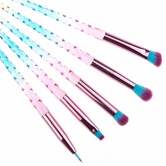 2023 9PCS arco iris transparente maquillaje cepillo conjunto fábrica cosmética OEM/ODM cepillos maquillaje